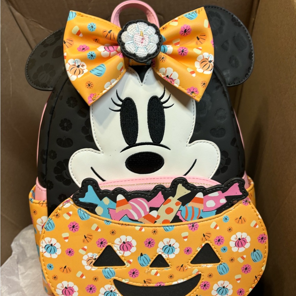 Minnie Mouse Halloween Backpack - pumpkin
